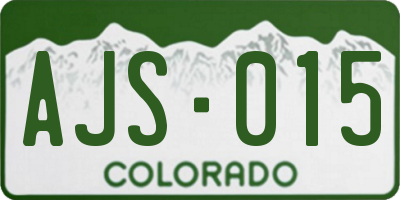 CO license plate AJS015