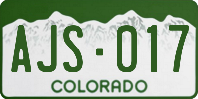 CO license plate AJS017