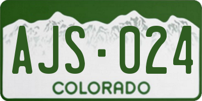 CO license plate AJS024
