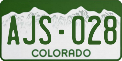 CO license plate AJS028
