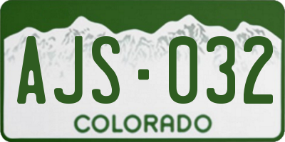 CO license plate AJS032
