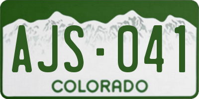 CO license plate AJS041