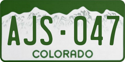 CO license plate AJS047