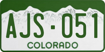 CO license plate AJS051