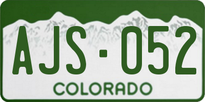 CO license plate AJS052