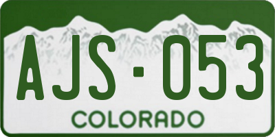 CO license plate AJS053