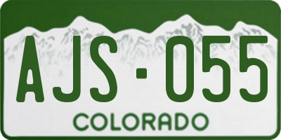 CO license plate AJS055