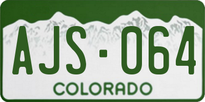 CO license plate AJS064