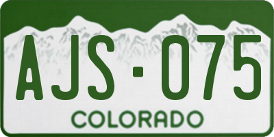 CO license plate AJS075