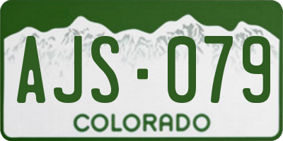 CO license plate AJS079