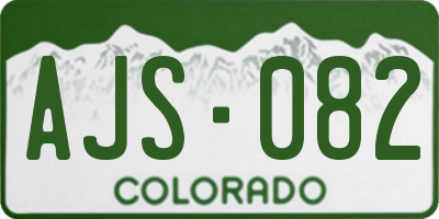 CO license plate AJS082