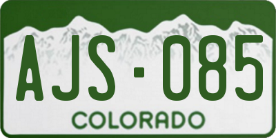 CO license plate AJS085