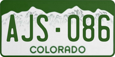 CO license plate AJS086