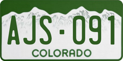 CO license plate AJS091