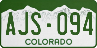 CO license plate AJS094