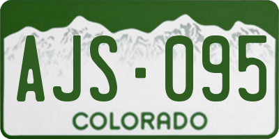 CO license plate AJS095