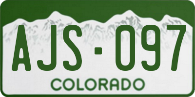 CO license plate AJS097