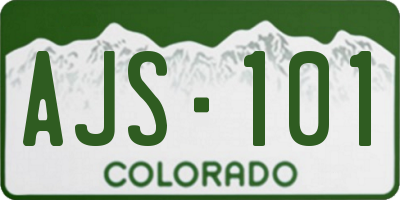CO license plate AJS101