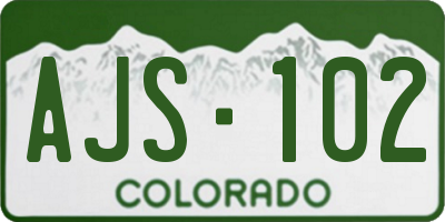 CO license plate AJS102