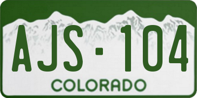 CO license plate AJS104