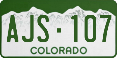 CO license plate AJS107