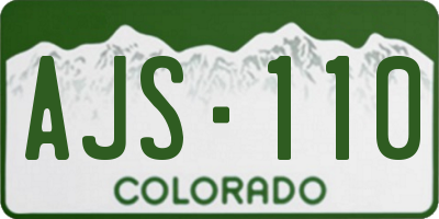 CO license plate AJS110