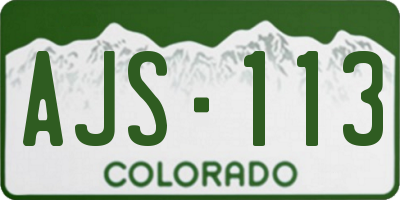 CO license plate AJS113