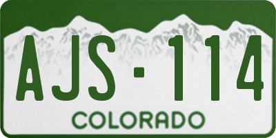CO license plate AJS114