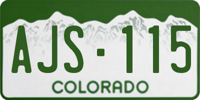 CO license plate AJS115
