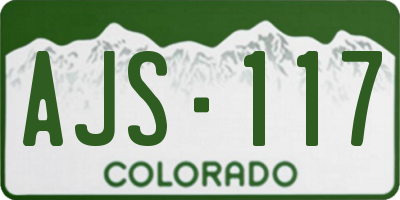CO license plate AJS117