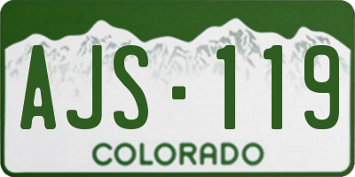 CO license plate AJS119