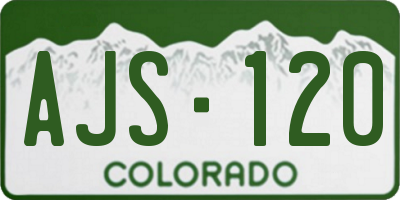 CO license plate AJS120