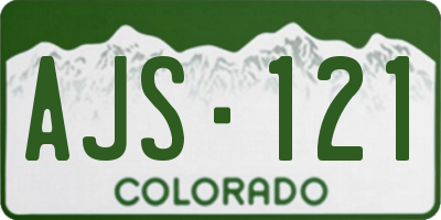 CO license plate AJS121