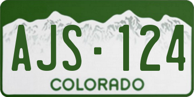CO license plate AJS124