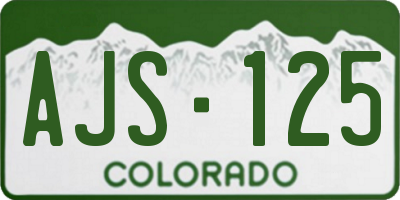 CO license plate AJS125