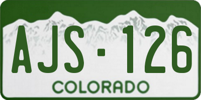 CO license plate AJS126