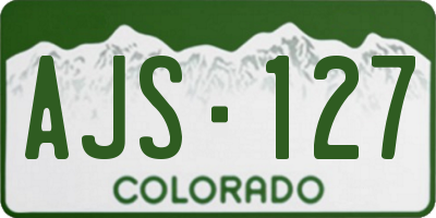CO license plate AJS127