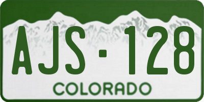 CO license plate AJS128