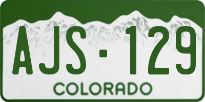 CO license plate AJS129