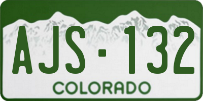 CO license plate AJS132