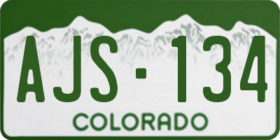 CO license plate AJS134