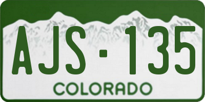 CO license plate AJS135