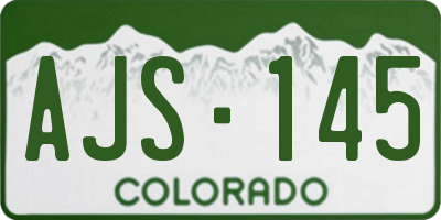 CO license plate AJS145