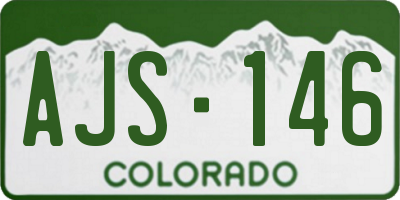 CO license plate AJS146