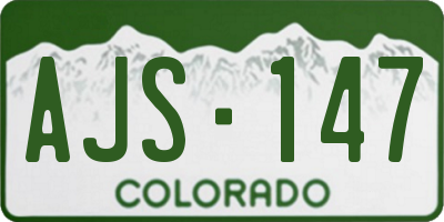 CO license plate AJS147