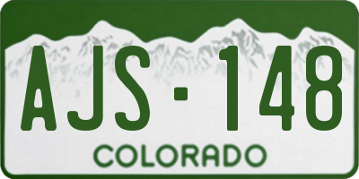 CO license plate AJS148