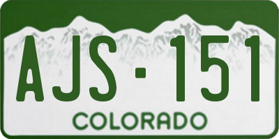 CO license plate AJS151