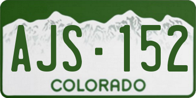 CO license plate AJS152