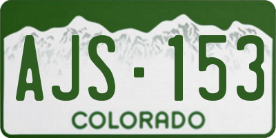 CO license plate AJS153