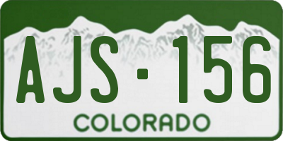 CO license plate AJS156